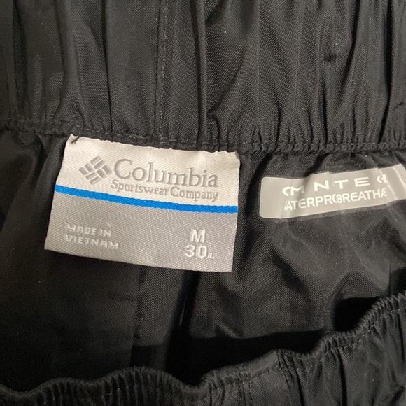 COLUMBIA Rebel Roamer Waterproof Rain Pants Omni-Tech Black Medium x 30 L XM8175 - Picture 10 of 12